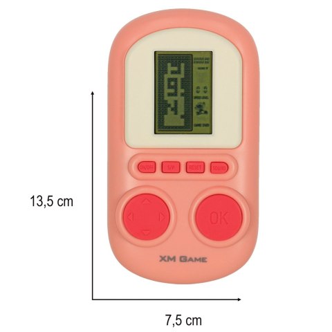 Gra elektroniczna zręcznościowa mini konsola przenośna kieszonkowa tetris różowa Gra elektroniczna zręcznościowa mini konsola przenośna kieszonkowa tetris różowa