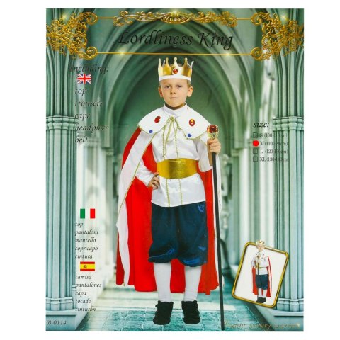 Kostium strój karnawałowy przebranie król korona peleryna jasełka rozmiar M 110-120cm Kostium strój karnawałowy przebranie król korona peleryna jasełka rozmiar M 110-120cm