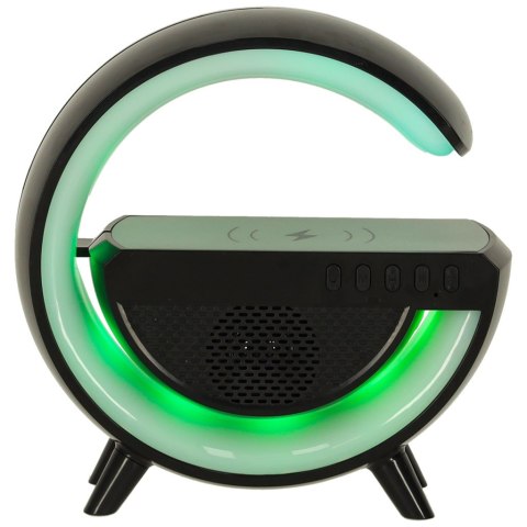 Lampka LED Gamingowa RGB głośnik ładowarka indukcyjna czarna Lampka LED Gamingowa RGB głośnik ładowarka indukcyjna czarna