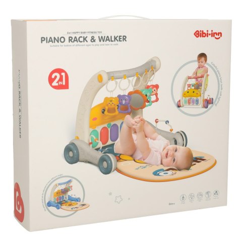 Mata edukacyjna chodzik pchacz z pianinkiem 2w1 Bibi-inn niebieska Mata edukacyjna chodzik pchacz z pianinkiem 2w1 Bibi-inn niebieska