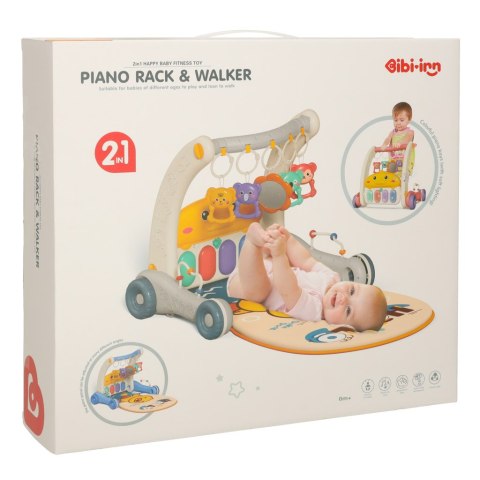 Mata edukacyjna chodzik pchacz z pianinkiem 2w1 Bibi-inn szara Mata edukacyjna chodzik pchacz z pianinkiem 2w1 Bibi-inn szara
