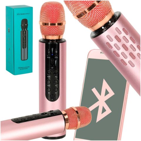 Mikrofon bezprzewodowy karaoke dla dzieci głośnik Bluetooth 2000mAh karta SD USB wysoka jakość różowy Mikrofon bezprzewodowy karaoke dla dzieci głośnik Bluetooth 2000mAh karta SD USB wysoka jakość różowy