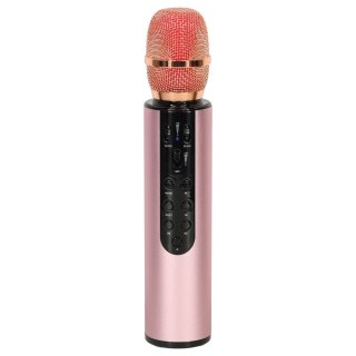 Mikrofon bezprzewodowy karaoke dla dzieci głośnik Bluetooth 2000mAh karta SD USB wysoka jakość różowy
