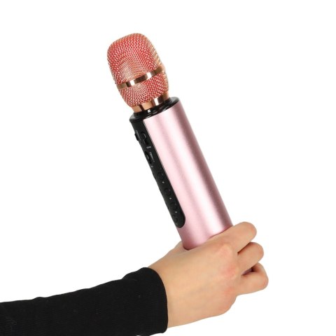 Mikrofon bezprzewodowy karaoke dla dzieci głośnik Bluetooth 2000mAh karta SD USB wysoka jakość różowy Mikrofon bezprzewodowy karaoke dla dzieci głośnik Bluetooth 2000mAh karta SD USB wysoka jakość różowy