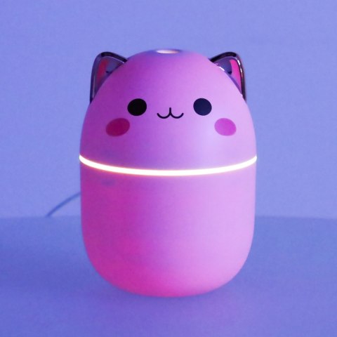 Nawilżacz powietrza dyfuzor do olejków kotek różowy RGB Nawilżacz powietrza dyfuzor do olejków kotek różowy RGB