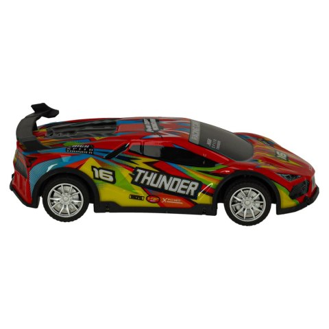 Samochód RC sportowy zdalnie sterowany na pilot auto wyścigowe drift z LED światłami czerwony Samochód RC sportowy zdalnie sterowany na pilot auto wyścigowe drift z LED światłami czerwony