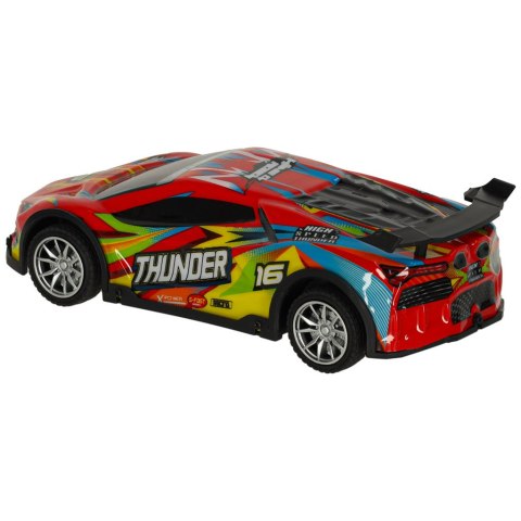 Samochód RC sportowy zdalnie sterowany na pilot auto wyścigowe drift z LED światłami czerwony Samochód RC sportowy zdalnie sterowany na pilot auto wyścigowe drift z LED światłami czerwony