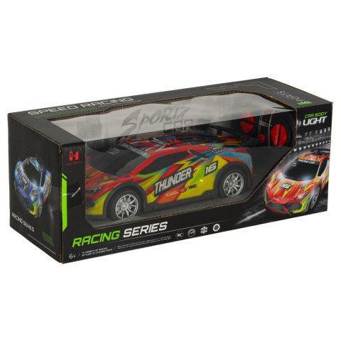 Samochód RC sportowy zdalnie sterowany na pilot auto wyścigowe drift z LED światłami czerwony Samochód RC sportowy zdalnie sterowany na pilot auto wyścigowe drift z LED światłami czerwony