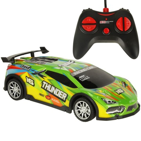 Samochód RC sportowy zdalnie sterowany na pilot auto wyścigowe drift z LED światłami zielony Samochód RC sportowy zdalnie sterowany na pilot auto wyścigowe drift z LED światłami zielony