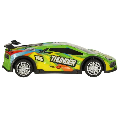Samochód RC sportowy zdalnie sterowany na pilot auto wyścigowe drift z LED światłami zielony Samochód RC sportowy zdalnie sterowany na pilot auto wyścigowe drift z LED światłami zielony