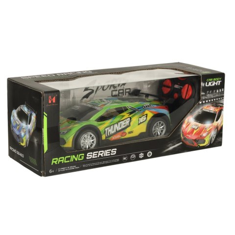 Samochód RC sportowy zdalnie sterowany na pilot auto wyścigowe drift z LED światłami zielony Samochód RC sportowy zdalnie sterowany na pilot auto wyścigowe drift z LED światłami zielony
