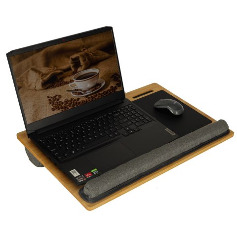 Stolik pod laptopa przenośny taca do łóżka na kolana podstawka drewniany z poduszką Stolik pod laptopa przenośny taca do łóżka na kolana podstawka drewniany z poduszką