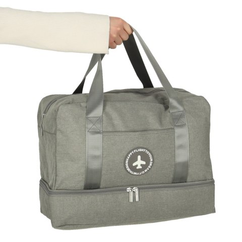 Torba podróżna bagaż podręczny do samolotu podróżna turystyczna pojemna uchwyt kieszenie 39x18x30 szara Torba podróżna bagaż podręczny do samolotu podróżna turystyczna pojemna uchwyt kieszenie 39x18x30 szara