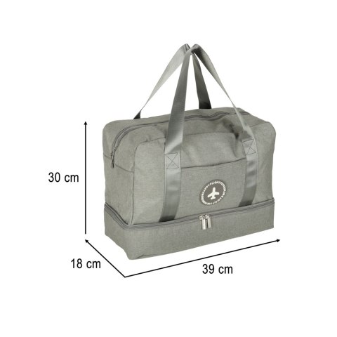 Torba podróżna bagaż podręczny do samolotu podróżna turystyczna pojemna uchwyt kieszenie 39x18x30 szara Torba podróżna bagaż podręczny do samolotu podróżna turystyczna pojemna uchwyt kieszenie 39x18x30 szara