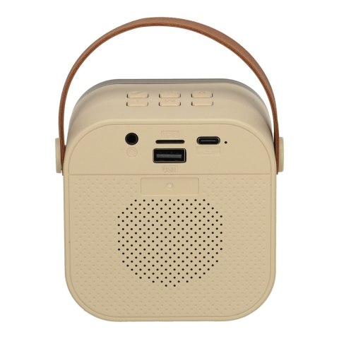 Zestaw do karaoke mikrofon + głośnik przenośny BLUETOOTH USB LED beżowy Zestaw do karaoke mikrofon + głośnik przenośny BLUETOOTH USB LED beżowy