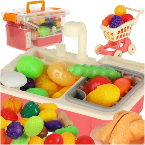 Zlew zlewozmywak dla dzieci kuchenka warzywa do krojenia 54 el Zlew zlewozmywak dla dzieci kuchenka warzywa do krojenia 54 el