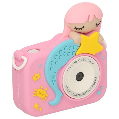 Aparat cyfrowy fotograficzny dla dzieci kamera zabawka + karta 32GB różowy syrenka Aparat cyfrowy fotograficzny dla dzieci kamera zabawka + karta 32GB różowy syrenka