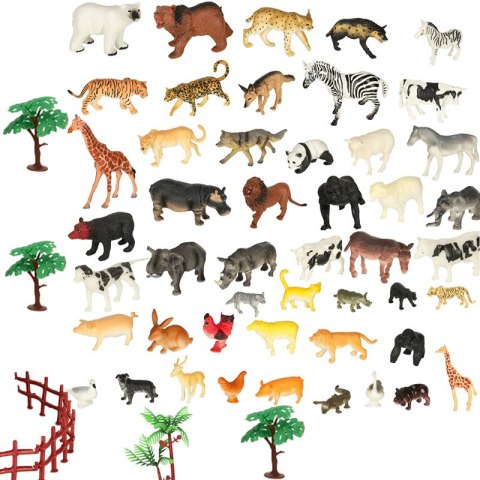 Figurki zwierząt zwierzęta zoo safari farma akcesoria skrzynka 59 el. Figurki zwierząt zwierzęta zoo safari farma akcesoria skrzynka 59 el.