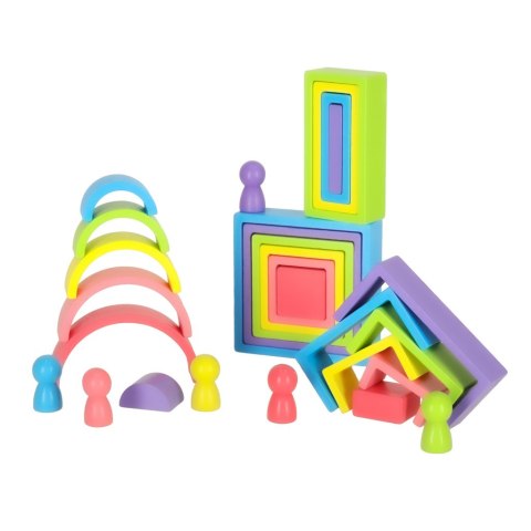 Klocki drewniane edukacyjne układanka tęcza puzzle montessori tęcza kolorowe Klocki drewniane edukacyjne układanka tęcza puzzle montessori tęcza kolorowe