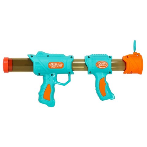 Pistolet na kulki karabin na piankowe naboje solidny dla dzieci gra 2w1 niebieski Pistolet na kulki karabin na piankowe naboje solidny dla dzieci gra 2w1 niebieski