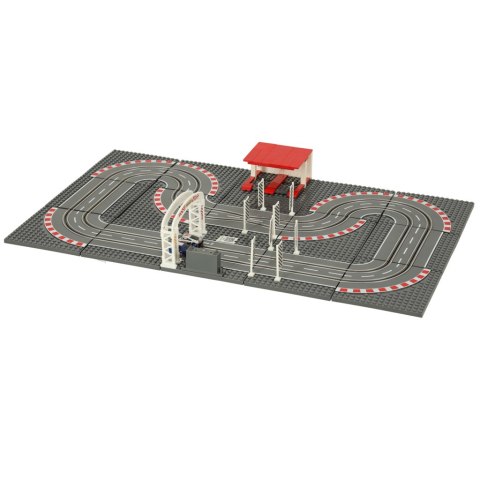 Tor wyścigowy samochodowy elektryczny policyjny 2 auta autka kontrolery zakręty klocki konstrukcyjne GD-02 Tor wyścigowy samochodowy elektryczny policyjny 2 auta autka kontrolery zakręty klocki konstrukcyjne GD-02