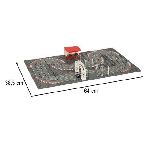 Tor wyścigowy samochodowy elektryczny policyjny 2 auta autka kontrolery zakręty klocki konstrukcyjne GD-02 Tor wyścigowy samochodowy elektryczny policyjny 2 auta autka kontrolery zakręty klocki konstrukcyjne GD-02
