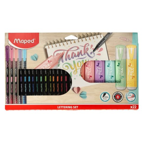 Zakreślacze cienkopisy MAPED zestaw do letteringu 22el. Zakreślacze cienkopisy MAPED zestaw do letteringu 22el.