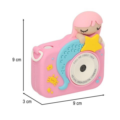 Aparat cyfrowy fotograficzny dla dzieci kamera zabawka + karta 32GB różowy syrenka Aparat cyfrowy fotograficzny dla dzieci kamera zabawka + karta 32GB różowy syrenka