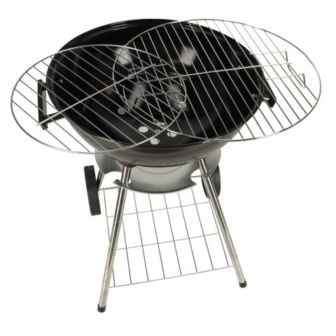 Grill ogrodowy węglowy na brykiet zamykany z pokrywą wentylacją i półką Grill ogrodowy węglowy na brykiet zamykany z pokrywą wentylacją i półką