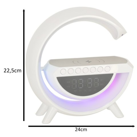 Lampka LED Gamingowa RGB głośnik ładowarka indukcyjna radio budzik zegar Lampka LED Gamingowa RGB głośnik ładowarka indukcyjna radio budzik zegar