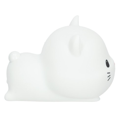 Lampka nocna dla dzieci silikonowa dotykowa miękka USB biała kotek leżący Lampka nocna dla dzieci silikonowa dotykowa miękka USB biała kotek leżący