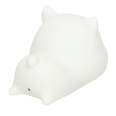 Lampka nocna dla dzieci silikonowa dotykowa miękka USB biała kotek leżący Lampka nocna dla dzieci silikonowa dotykowa miękka USB biała kotek leżący