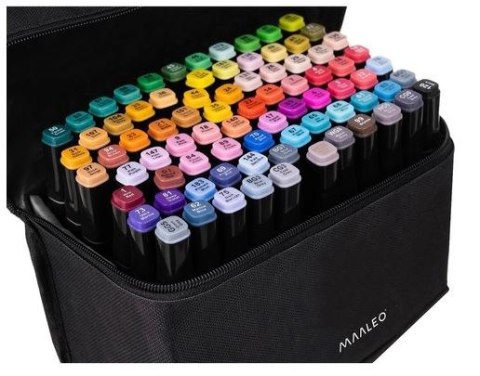 Markery dwustronne mazaki alkoholowe w etui 80 szt Markery dwustronne mazaki alkoholowe w etui 80 szt