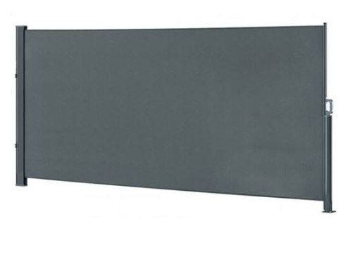 Markiza boczna tarasowa parawan osłona regulowana na taras 350x180cm szara Markiza boczna tarasowa parawan osłona regulowana na taras 350x180cm szara