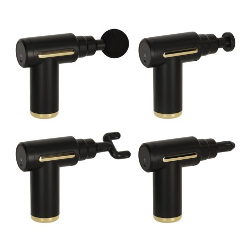 Pistolet do masażu masażer do pleców ciała LED 4w1 czarny Pistolet do masażu masażer do pleców ciała LED 4w1 czarny