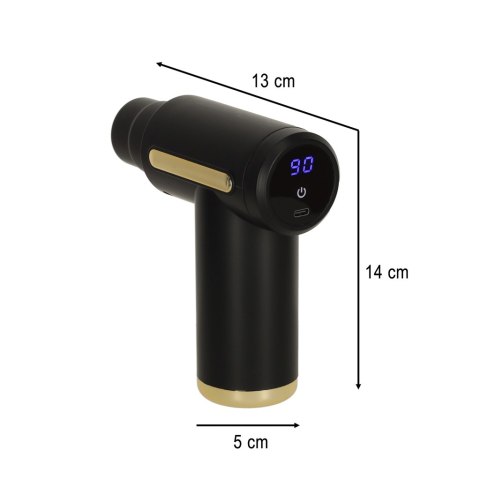 Pistolet do masażu masażer do pleców ciała LED 4w1 czarny Pistolet do masażu masażer do pleców ciała LED 4w1 czarny