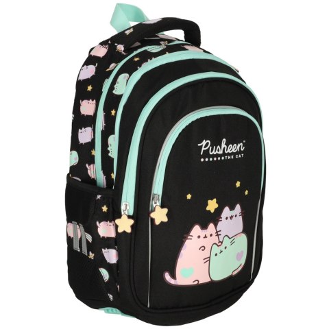 Plecak szkolny młodzieżowy czterokomorowy Pusheen 22L czarny Plecak szkolny młodzieżowy czterokomorowy Pusheen 22L czarny