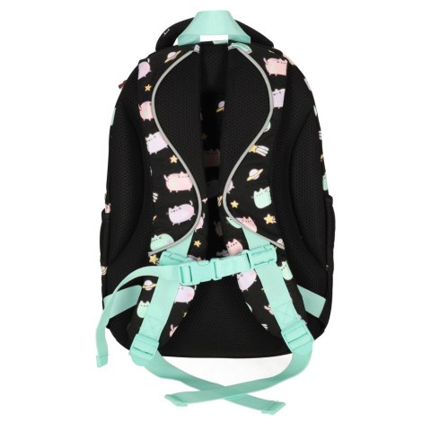 Plecak szkolny młodzieżowy czterokomorowy Pusheen 22L czarny Plecak szkolny młodzieżowy czterokomorowy Pusheen 22L czarny