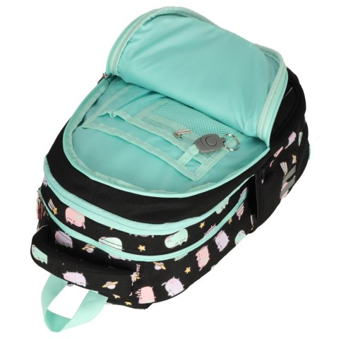 Plecak szkolny młodzieżowy czterokomorowy Pusheen 22L czarny Plecak szkolny młodzieżowy czterokomorowy Pusheen 22L czarny