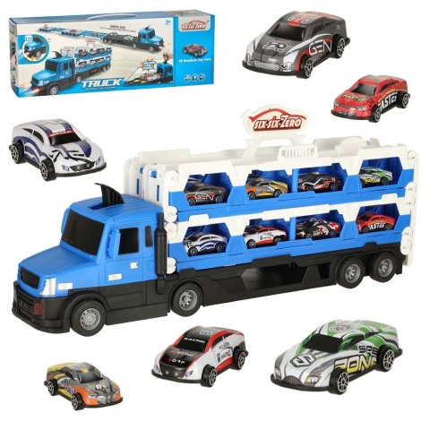 TIR Laweta samochód transporter pojazd składany XXL 10 aut niebieski TIR Laweta samochód transporter pojazd składany XXL 10 aut niebieski