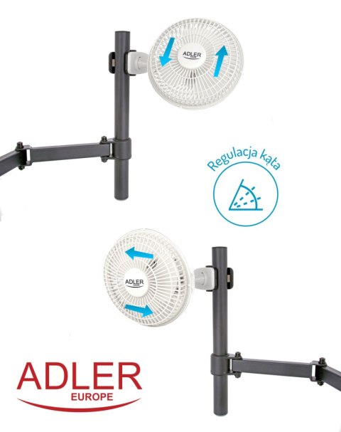 Wentylator Adler AD 7317 15 cm z klipsem podstawką Wentylator Adler AD 7317 15 cm z klipsem podstawką