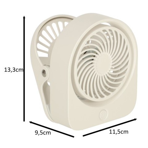 Wentylator biurkowy wiatrak z klipsem bezprzewodowy USB chłodzenie 3 poziomy mocy 11,5cm biały Wentylator biurkowy wiatrak z klipsem bezprzewodowy USB chłodzenie 3 poziomy mocy 11,5cm biały