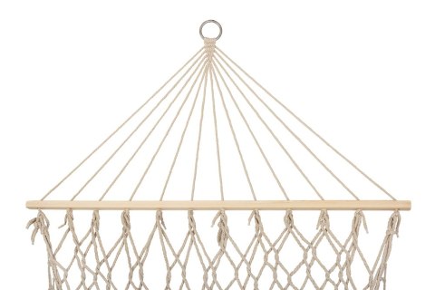 Hamak ogrodowy brazylijski boho siatka frędzle 200cm ecru 250kg Hamak ogrodowy brazylijski boho siatka frędzle 200cm ecru 250kg