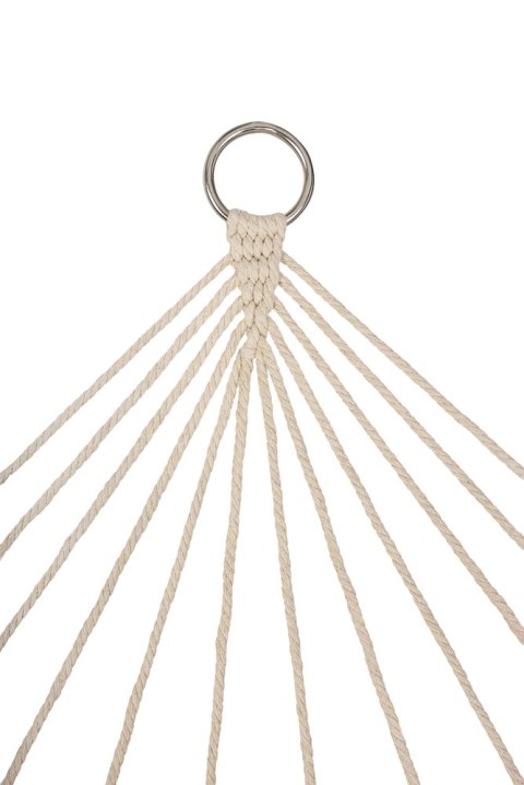 Hamak ogrodowy brazylijski boho siatka frędzle 200cm ecru 250kg Hamak ogrodowy brazylijski boho siatka frędzle 200cm ecru 250kg
