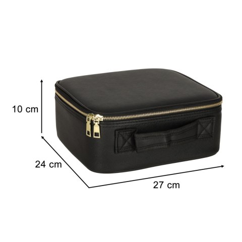 Kosmetyczka organizer na kosmetyki biżuterię kuferek z lusterkiem LED czarny Kosmetyczka organizer na kosmetyki biżuterię kuferek z lusterkiem LED czarny