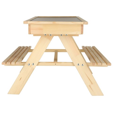 Ławka ogrodowa stolik dla dzieci drewniany piaskownica tablica 92 x 78 x 52 cm Ławka ogrodowa stolik dla dzieci drewniany piaskownica tablica 92 x 78 x 52 cm
