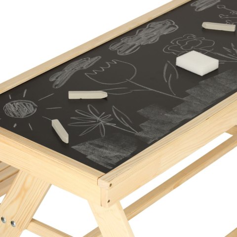 Ławka ogrodowa stolik dla dzieci drewniany piaskownica tablica 92 x 78 x 52 cm Ławka ogrodowa stolik dla dzieci drewniany piaskownica tablica 92 x 78 x 52 cm