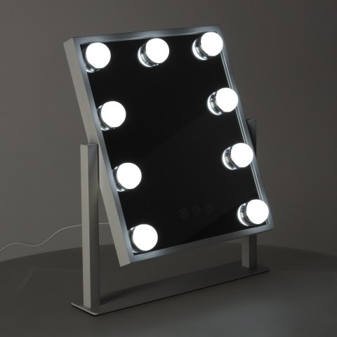 Lusterko do makijażu kosmetyczne podświetlane 9 LED Hollywood z 9 żarówkami USB 25 x 30 cm Lusterko do makijażu kosmetyczne podświetlane 9 LED Hollywood z 9 żarówkami USB 25 x 30 cm
