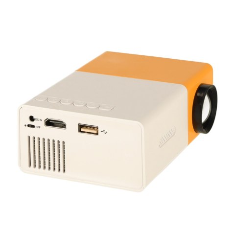 Mini projektor rzutnik przenośny LED TFT LCD 1920x1080 24-60" USB HDMI 12V biało-pomarańczowy Mini projektor rzutnik przenośny LED TFT LCD 1920x1080 24-60" USB HDMI 12V biało-pomarańczowy