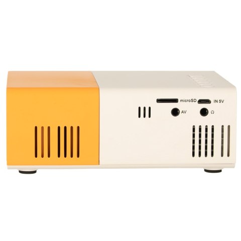 Mini projektor rzutnik przenośny LED TFT LCD 1920x1080 24-60" USB HDMI 12V biało-pomarańczowy Mini projektor rzutnik przenośny LED TFT LCD 1920x1080 24-60" USB HDMI 12V biało-pomarańczowy